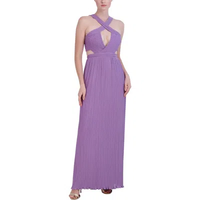 Bcbgmaxazria Womens Full Length Pleated Halter Dress In Pink