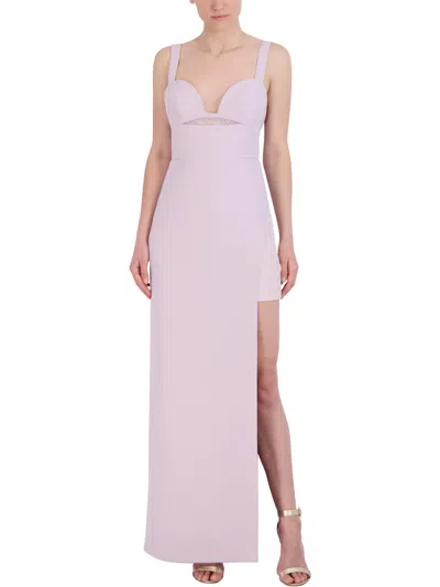 Bcbgmaxazria Womens Full Length Side Slit Maxi Dress In Purple