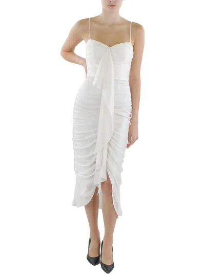 Bcbgmaxazria Womens Gathered Midi Cocktail And Party Dress In White