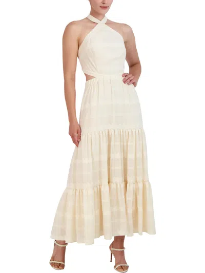 Bcbgmaxazria Womens Halter Cut-out Midi Dress In Beige