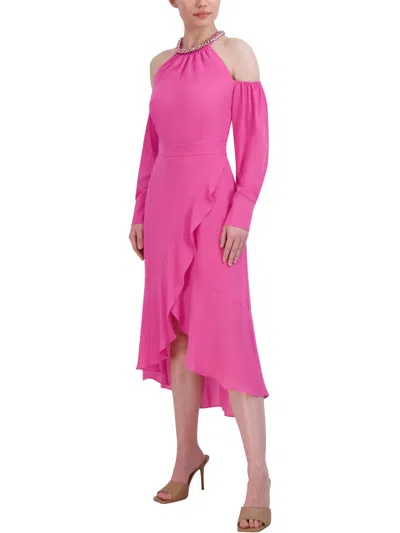 Bcbgmaxazria Womens Halter Hi-low Cocktail And Party Dress In Pink
