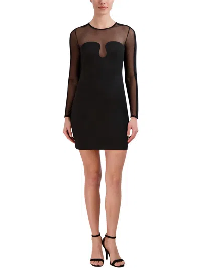 Bcbgmaxazria Womens Embellished Mini Cocktail And Party Dress In Black