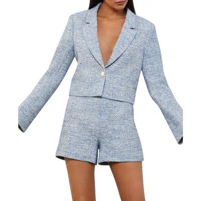 Bcbgmaxazria Womens Knit Cropped One-button Blazer In Blue
