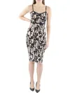 BCBGMAXAZRIA WOMENS KNIT FLORAL COCKTAIL AND PARTY DRESS