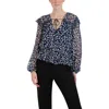 Bcbgmaxazria Womens Leopard Ruffled Blouse In Multi