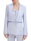 Bcbgmaxazria Linen Blend Blazer In Blue