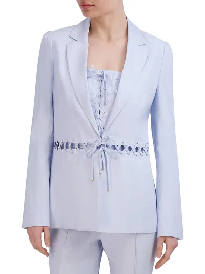 Bcbgmaxazria Linen Blend Blazer In Heather Blue