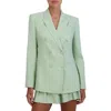 Bcbgmaxazria Womens Linen Blend Long Sleeve Double-breasted Blazer In Multi