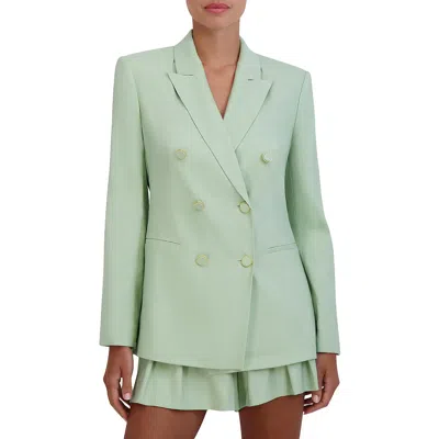 Bcbgmaxazria Womens Linen Blend Long Sleeve Double-breasted Blazer In Multi