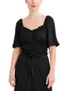 Bcbgmaxazria Linen-blend Top In Black