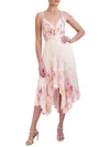 Bcbgmaxazria Womens Midi Pleated Cocktail And Party Dress In Multi