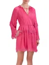 Bcbgmaxazria Lace Trim Long Sleeve Dress In Pink