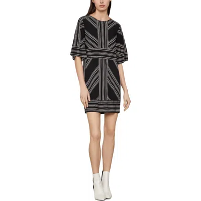 Bcbgmaxazria Womens Mini Round Neck Mini Dress In Black