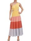 BCBGMAXAZRIA WOMENS ONE SHOULDER LONG MAXI DRESS
