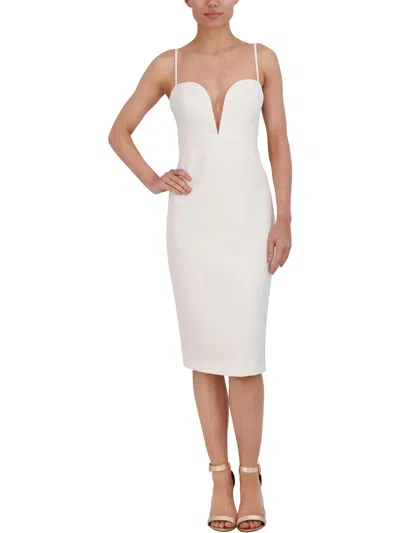 Bcbgmaxazria Womens Open Back Midi Cocktail And Party Dress In White
