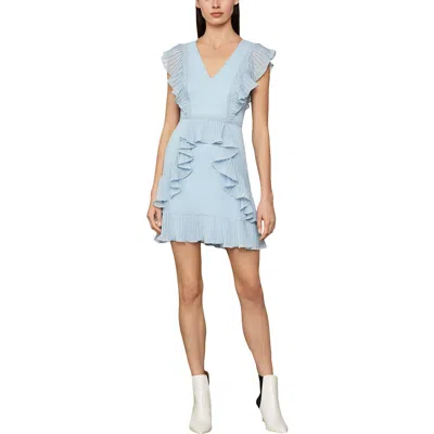 Bcbgmaxazria Womens Pleated Crochet Cocktail Dress In Blue
