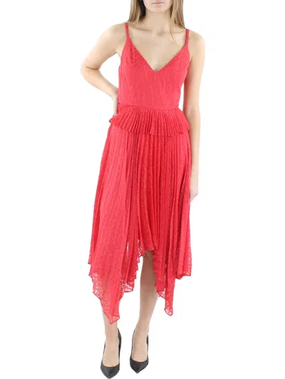 Bcbgmaxazria Womens Pleated Midi Cocktail And Party Dress In Pink