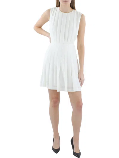 Bcbgmaxazria Womens Pleated Mini Cocktail And Party Dress In White