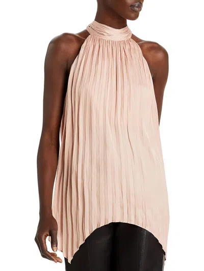 Bcbgmaxazria Womens Pleated Sharkbite Hem Halter Top In Multi