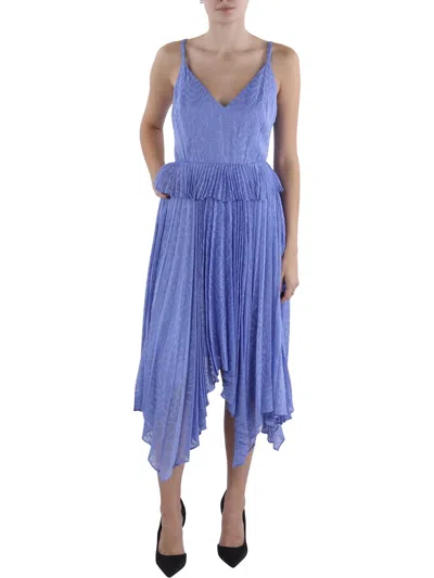Bcbgmaxazria Womens Pleated Sleeveless Midi Dress In Gold