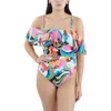 Bcbgmaxazria Womens Printed Nylon One-piece Swimsuit In Multi