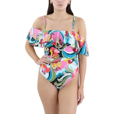 Bcbgmaxazria Womens Printed Nylon One-piece Swimsuit In Multi