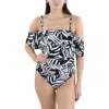 Bcbgmaxazria Womens Quick Dry Nylon One-piece Swimsuit In Black