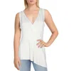Bcbgmaxazria Womens Ruched V-neck Blouse In White