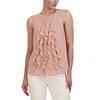 Bcbgmaxazria Womens Ruffled Polyester Blouse In Pink