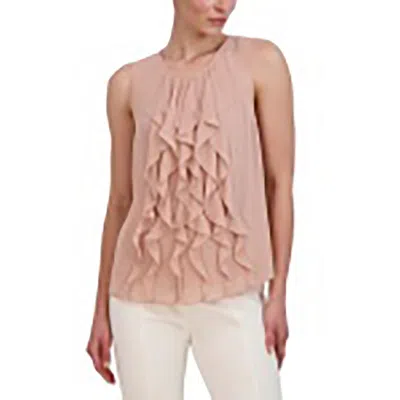 Bcbgmaxazria Womens Ruffled Polyester Blouse In Pink