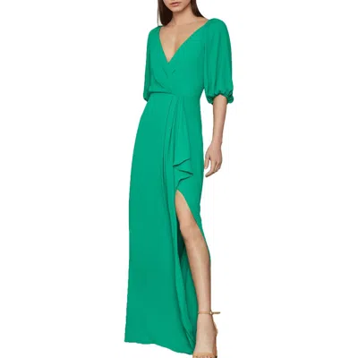 Bcbgmaxazria Womens Ruffled Side Slit Maxi Dress In Green