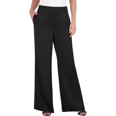 Bcbgmaxazria Womens Satin Back Zip Wide Leg Pants In Black