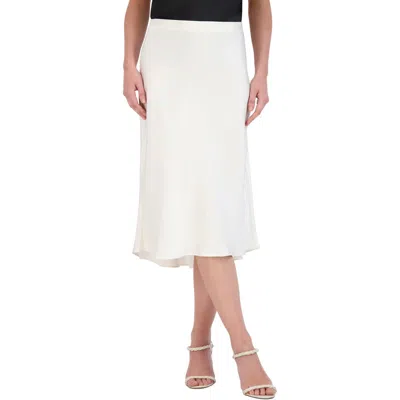 Bcbgmaxazria Pull On Midi Slip Skirt In White