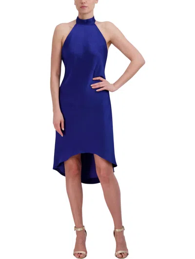 Bcbgmaxazria Womens Satin Midi Cocktail And Party Dress In Blue