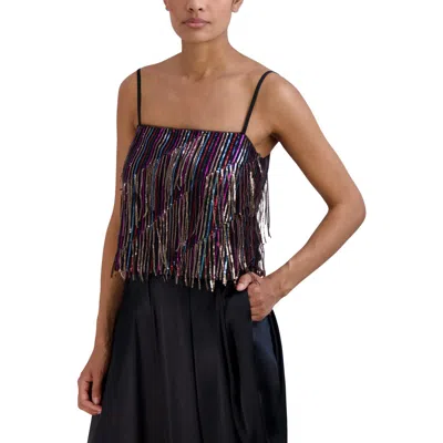 Bcbgmaxazria Womens Sequined Fringe Cropped In Multi