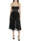 BCBGMAXAZRIA WOMENS SHEER CORSET COCKTAIL AND PARTY DRESS