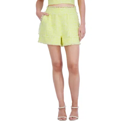 Bcbgmaxazria Womens Short Flat Front High-waist Shorts In Yellow
