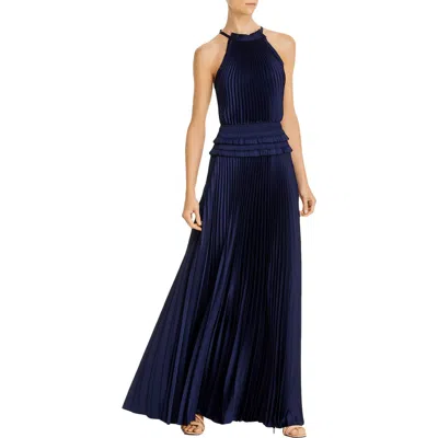 Bcbgmaxazria Womens Smocked Maxi Evening Dress In Blue