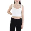 Bcbgmaxazria Womens Solid Sweetheart Neckline Cropped In White