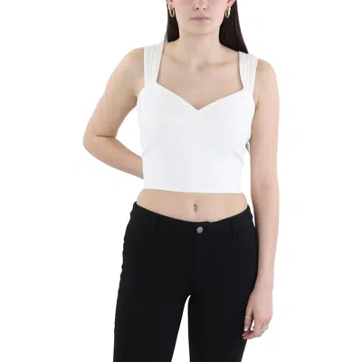 Bcbgmaxazria Womens Solid Sweetheart Neckline Cropped In White
