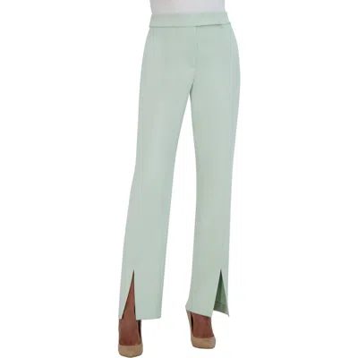 Bcbgmaxazria Womens Split Hem High Rise Straight Leg Pants In Green