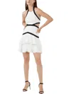 BCBGMAXAZRIA WOMENS TIERED OPEN BACK COCKTAIL AND PARTY DRESS