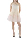 BCBGMAXAZRIA WOMENS TIERED RUFFLE COCKTAIL AND PARTY DRESS
