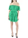 BCBGMAXAZRIA WOMENS TIERED RUFFLE COCKTAIL AND PARTY DRESS