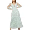 Bcbgmaxazria Womens Tulle Embroidered Evening Dress In Blue