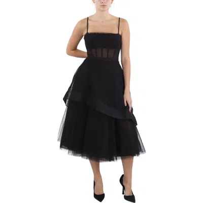 Bcbgmaxazria Womens Tulle Prom Midi Dress In Black