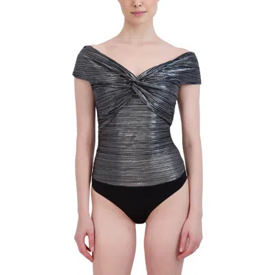 Bcbgmaxazria Womens Twist Front Off-the-shoulder Bodysuit In Multi