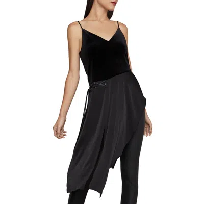 Bcbgmaxazria Womens Velvet Asymmetric Tunic Top In Black
