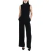 Bcbgmaxazria Womens Wide Leg Mock Neck Jumpsuit In Black