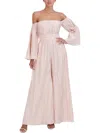 Bcbgmaxazria Womens Wide Leg Off The Shoulder Jumpsuit In Beige